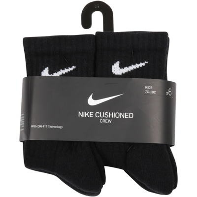 Nike Black Socks For Kids With White Logo In Black