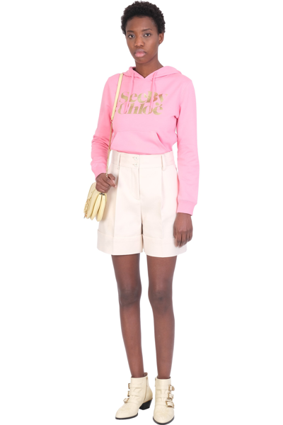 Shop See By Chloé Sweatshirt In Rose-pink Cotton