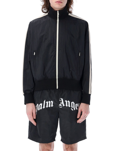 Shop Palm Angels Curved Logo Track Jacket In Black