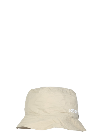 Kenzo Tiger Logo-print Bucket Hat In Taupe