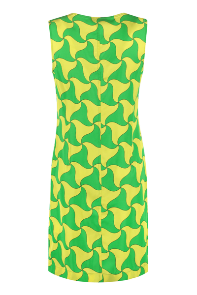Bottega Veneta Parachute Silk Wavy Triangle Print Dress
