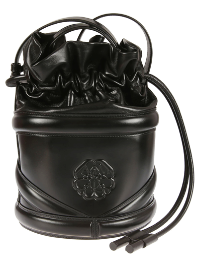 Shop Alexander Mcqueen Soft Curve Large Bucket Bag In Nero