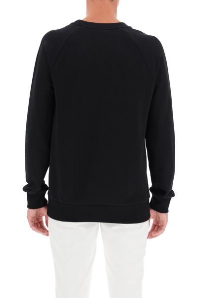 Shop Balmain Logo Print Sweatshirt In Nero/bianco