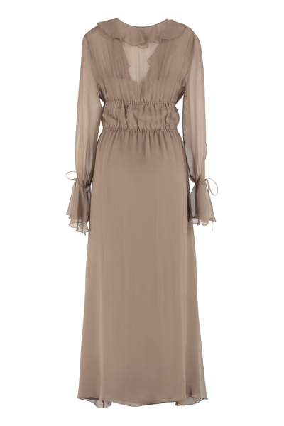 Shop Blumarine Silk Gown  In Mud