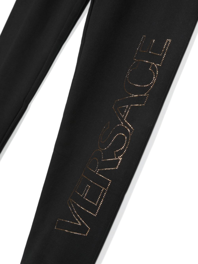 Shop Versace Logo Tracksuit Bottoms In Black