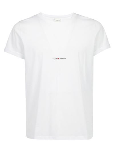 Shop Saint Laurent T-shirt In Blanc