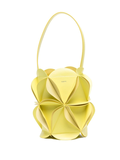 Shop Coperni Origami Bucket Tote Bag In Yellow
