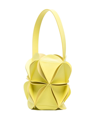 Shop Coperni Origami Bucket Tote Bag In Yellow