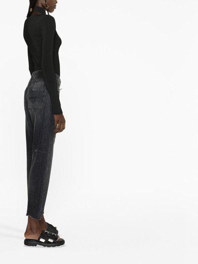 R13 Distressed-effect Cropped Jeans In Black