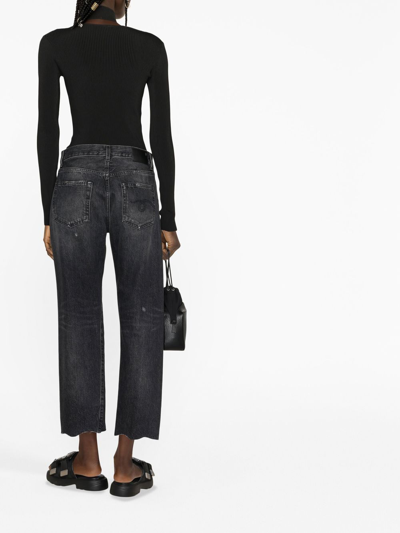 R13 Distressed-effect Cropped Jeans In Black
