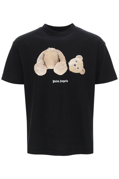 Shop Palm Angels Bear Print T-shirt In Black Brown
