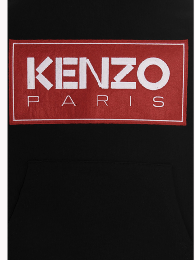 Shop Kenzo Box Logo Hoodie In J Black