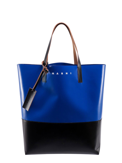 Shop Marni Shoulder Bag In Black/blue