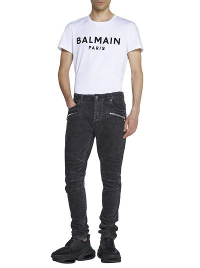 Shop Balmain Jeans In Noir Délavé