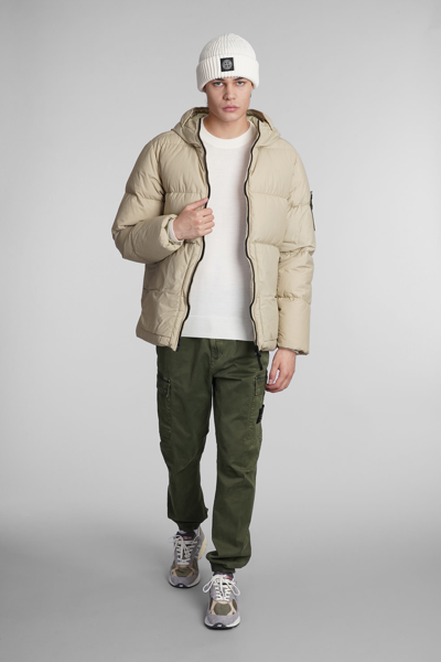 Shop Stone Island Pants In Green Cotton In Olive