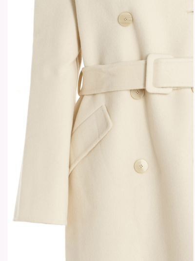 Shop Theory Wool And Cashmere Coat In Yellow Cream