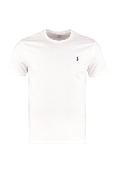 Shop Polo Ralph Lauren Crew-neck Cotton T-shirt In White