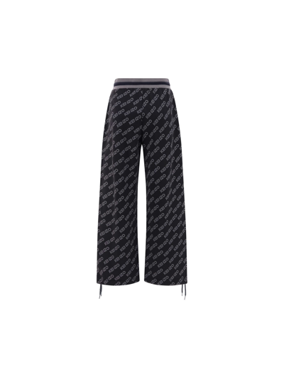 Kenzo Logo-print Wide Leg Track Pants In Black