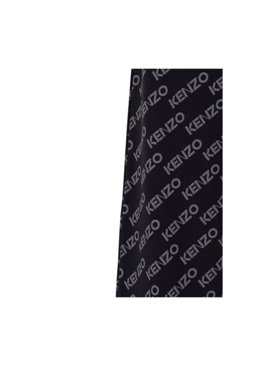 Kenzo Logo-print Wide Leg Track Pants In Black