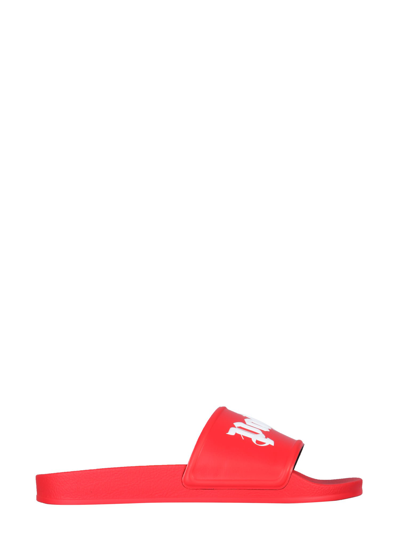 Shop Palm Angels Slide Sandals In Red