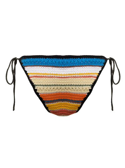 Shop Ganni Organic Cotton Crochet Swimwear Bikini Briefs In Multicolor