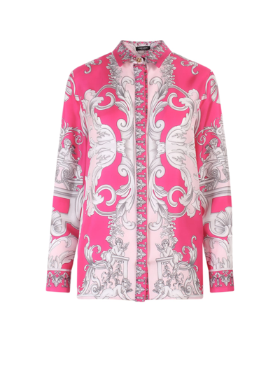 Shop Versace Shirt In Fuchsia