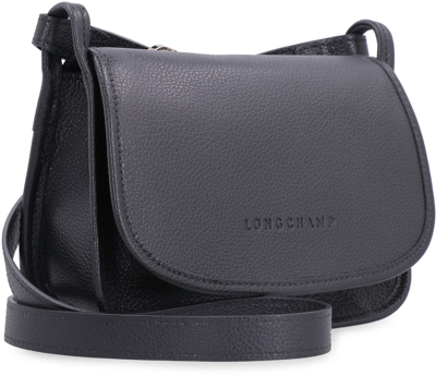 Shop Longchamp Le Foulonné Leather Crossbody Bag In Black