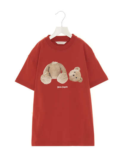 Shop Palm Angels Bear T-shirt In Red Brown
