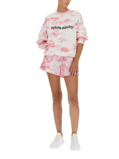Shop Rotate Birger Christensen Sweatshirt With Logo Embroidery In Begonia Pink