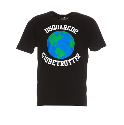 Shop Dsquared2 Globetrotter T-shirt In Nero