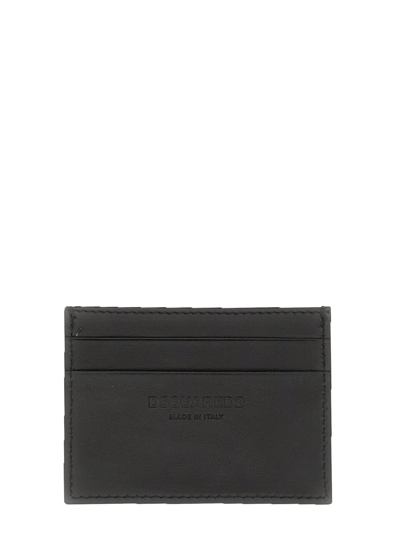 Shop Dsquared2 Leather Card Holder  In Black