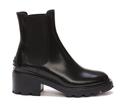 Shop Tod's Leather Boot In Nero