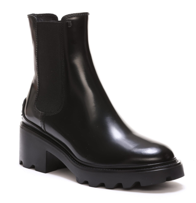 Shop Tod's Leather Boot In Nero