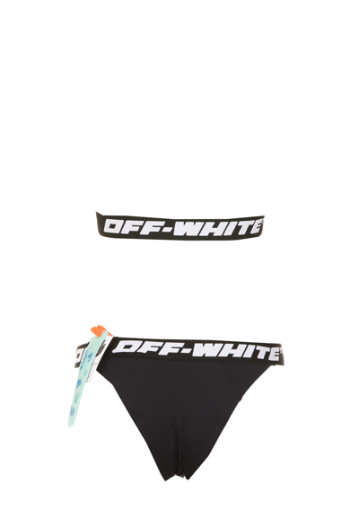 Shop Off-white Logo Band Bikini In Black