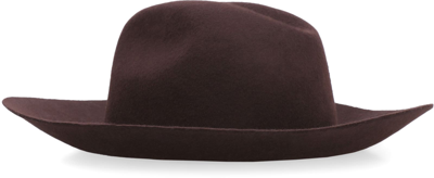 Shop Golden Goose Wool Felt Hat In Chicory Coffee