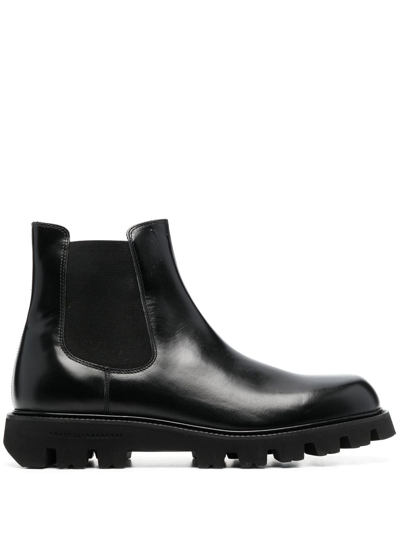 Shop Fratelli Rossetti Leather Chelsea Boots In Black