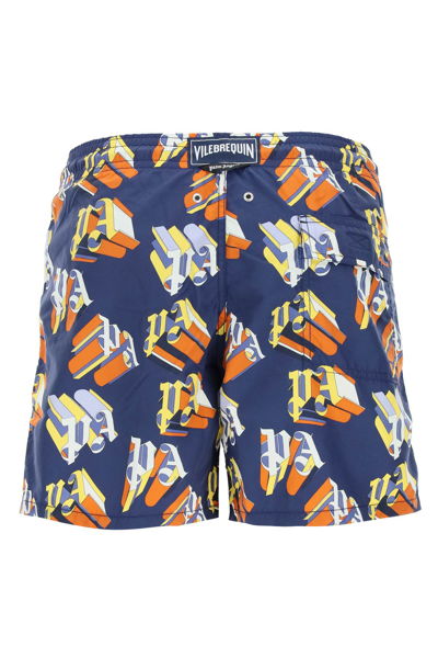 Shop Palm Angels Monogram Swim Shorts In Blu