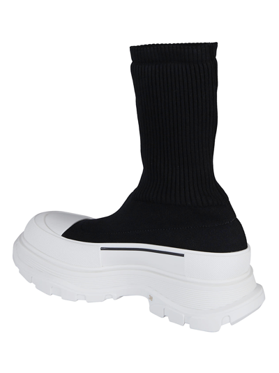 Shop Alexander Mcqueen Sock Boots In Nero