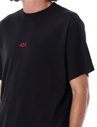 Shop Fourtwofour On Fairfax Regular Fit Logo T-shirt In Nero