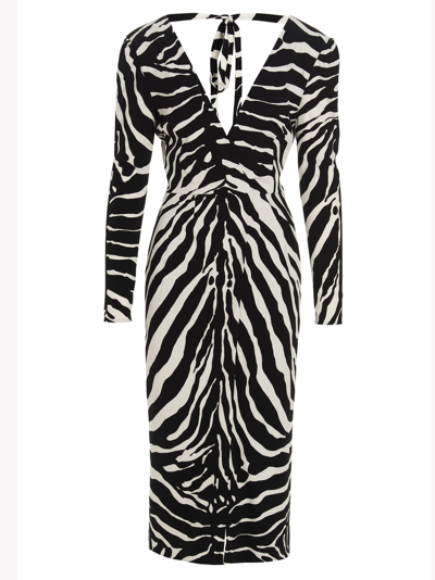 Shop Dolce & Gabbana Zebra Dress In Nero