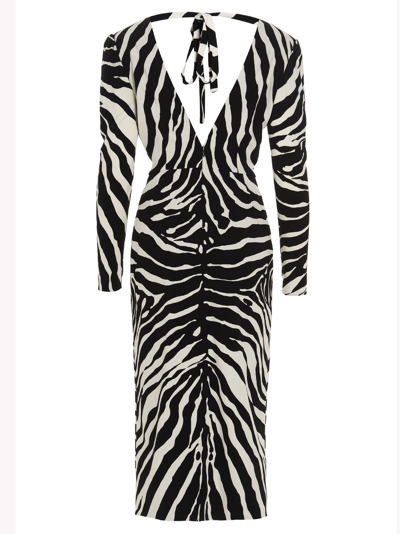 Shop Dolce & Gabbana Zebra Dress In Nero