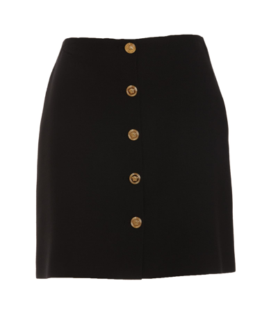 Shop Versace Mini Skirt In Nero