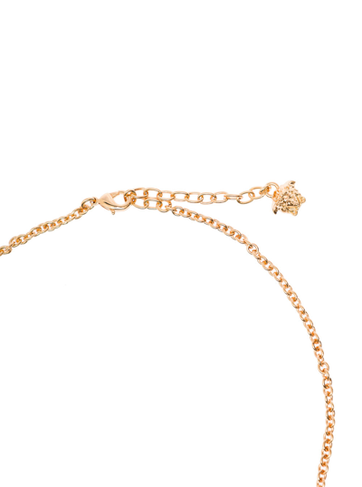 Shop Versace Gold Metal Chain Necklace With Logo Dolce & Gabbana Woman In Giallo