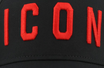 Shop Dsquared2 Icon Baseball Cap In Nero/rosso