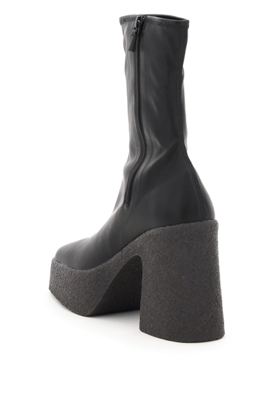 Shop Stella Mccartney Thick Heel Stretch Boots In Nero
