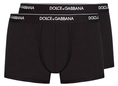 Shop Dolce & Gabbana Logo Duo Pack Boxer In Nero