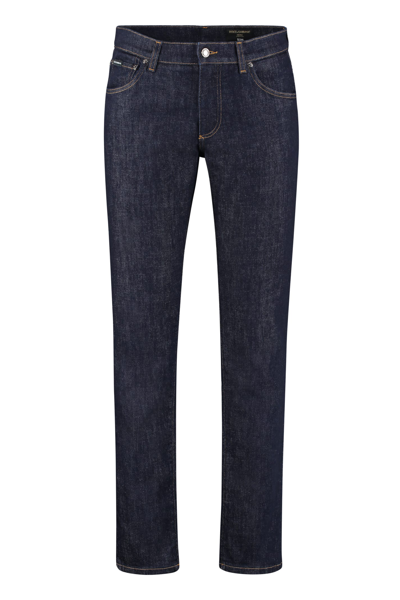 Shop Dolce & Gabbana Slim Fit Jeans In Blu