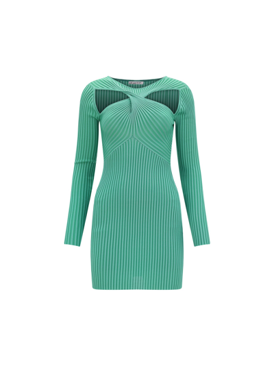 Shop Self-portrait Mini Dress In Sea Green