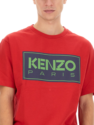Shop Kenzo T-shirt With Logo In Medium Red