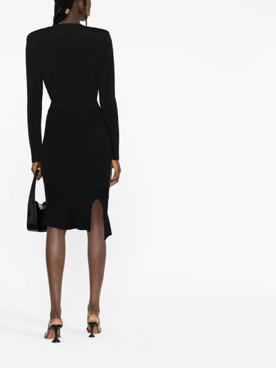 Shop Tom Ford V-neck Virgin Wool Midi Dress In Black